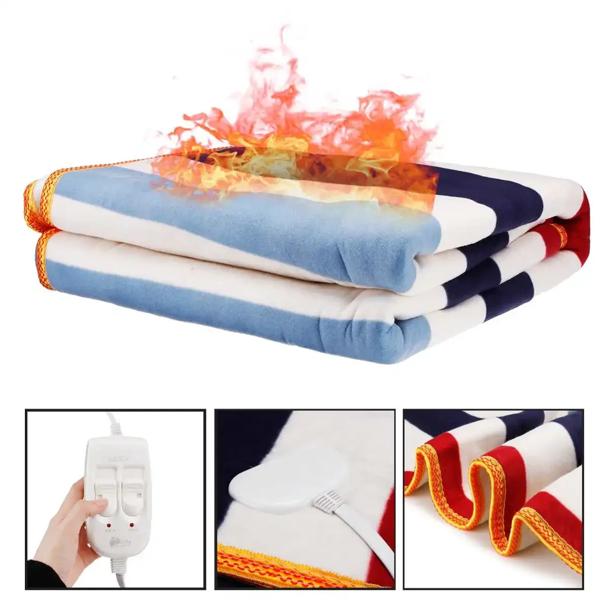 Electric Heated Blanket 220V Dual Person 150x180cm Double Control Electric Blanket Manta Electric Bed Warmer Pad