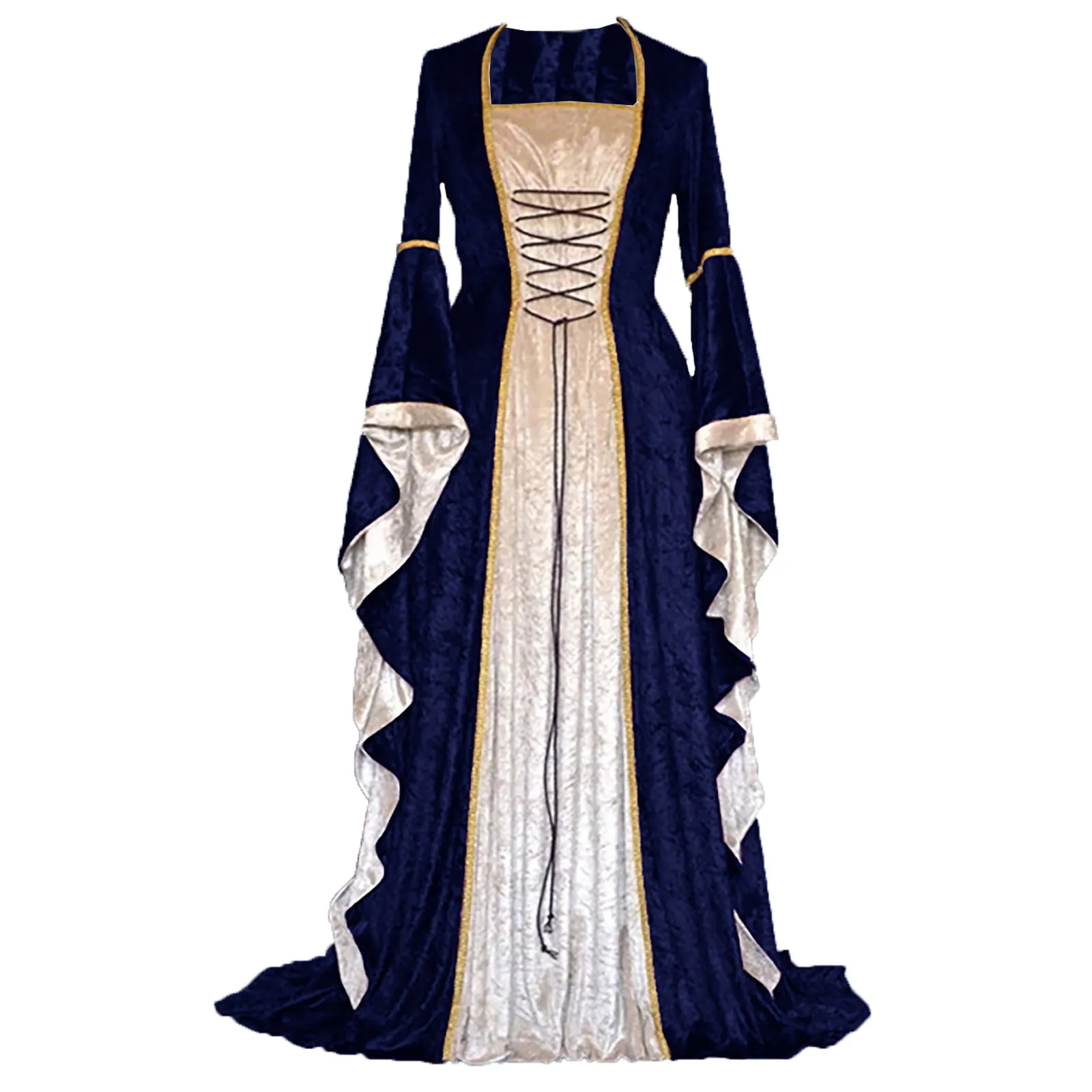 

Long Dress Elegant Witch Square Collar Masquerade Halloween Women Plus Size Medieval Retro Court Princress Cosplay Costume