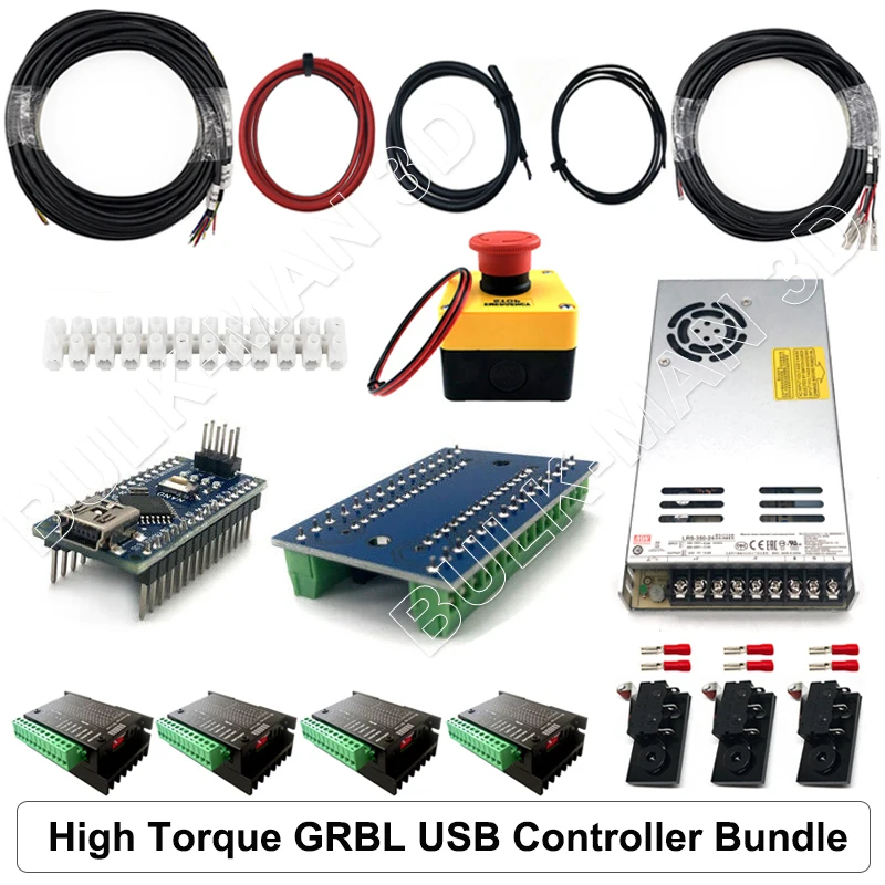 XPRO V5, High Current GRBL, Maker Shield GRBL (Standard Torque), UC300 Mach3, NVUM Mach3, STB5100 Mach3 CNC Controller Bundle