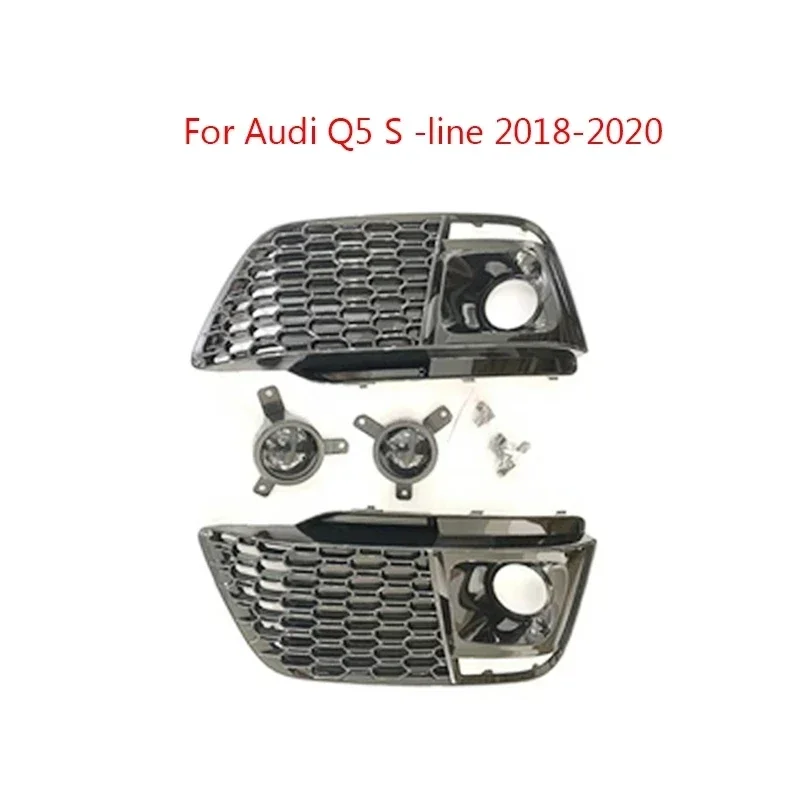 Fit For Audi RSQ5 RS Q5 RSQ5 2018 2019 2020 Replacement Fog Lamp Grills Car Front Bumper Fog Light Grills in Racing Grills ABS