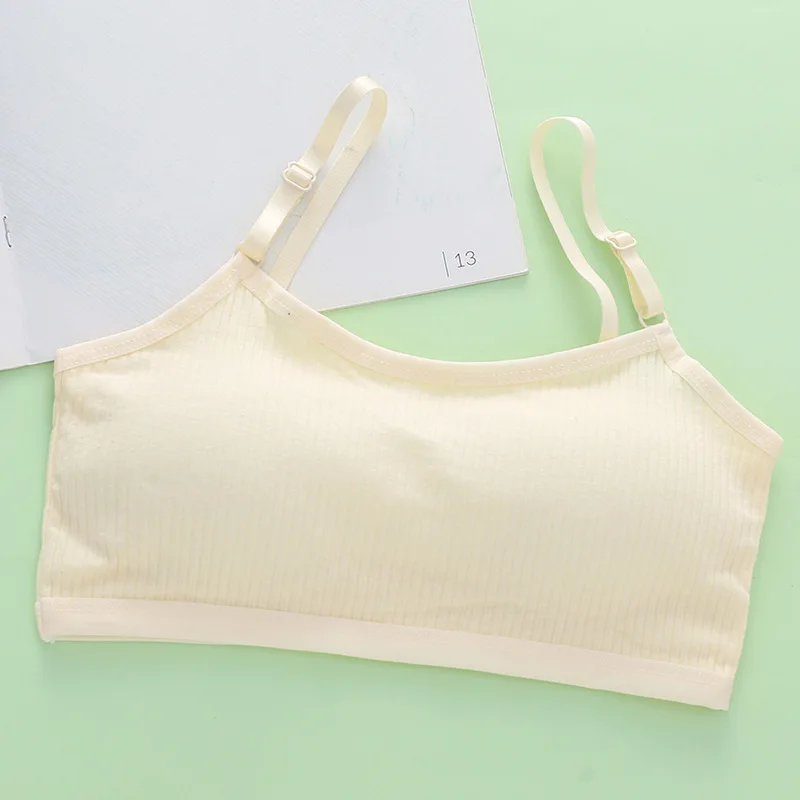 Teenage Girl Vest Solid Color Simple Daily Underwear Cotton Underwear Soft and Comfortable Lightweight Breathable Camisole Vest - view 4