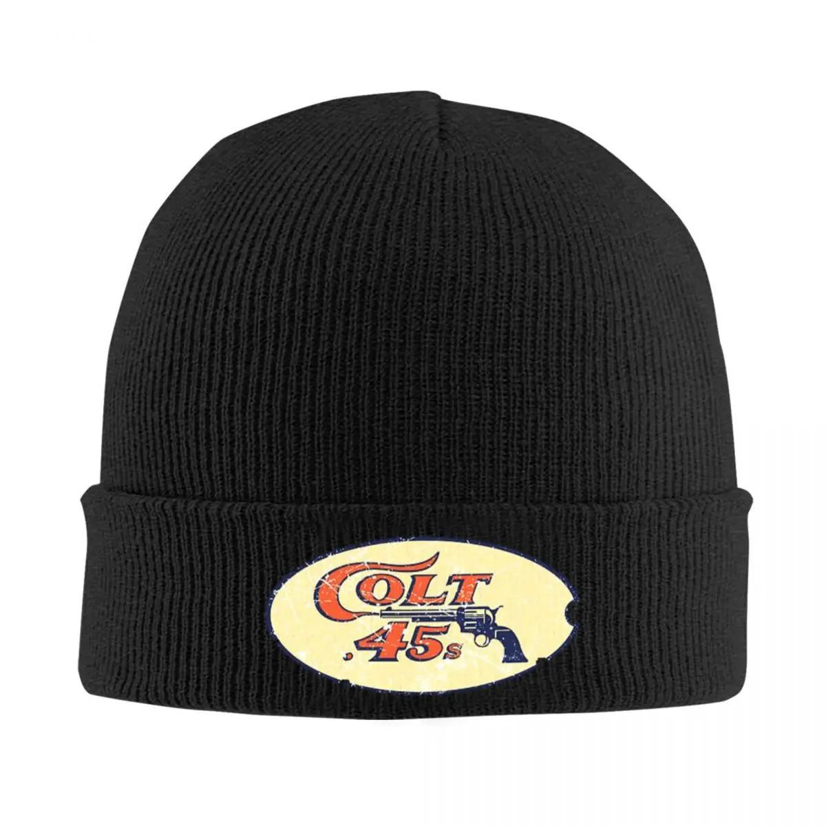 Colt 45 Gun Houston Texas Warm Knitted Cap Fashion Bonnet Hat Autumn Winter Outdoor Beanies Hats for Unisex Adult