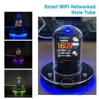 Smart WIFI Networked Nixie Tube Clock Colorful Light Screen Digital Display Date Time Weather Desktop Decorations