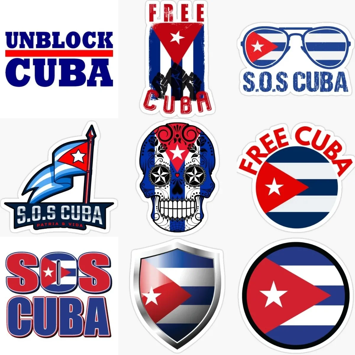 

Free Cuba CU Flag Badge Creative Sticker for Covered Scratch Decorate Laptop Window Glass Table Wall Car Decal Accessories