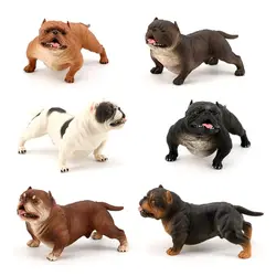 Children Toys Animal Model Bulldog Model Educational Ornaments Simulation Bulldog Miniature Solid Pitbull Figurine Collection