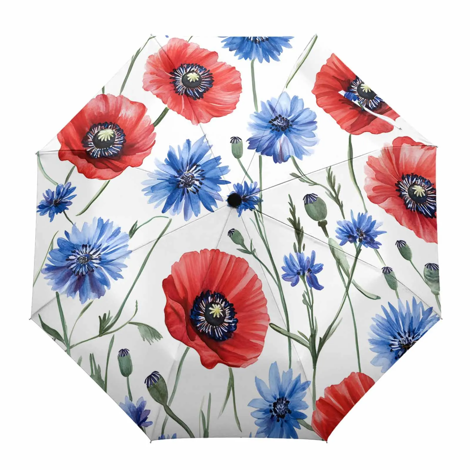 

Vintage Style Independence Day Concubine Flower Creative Automatic Folding Umbrella Rain Women Windproof Parasol Parapluie