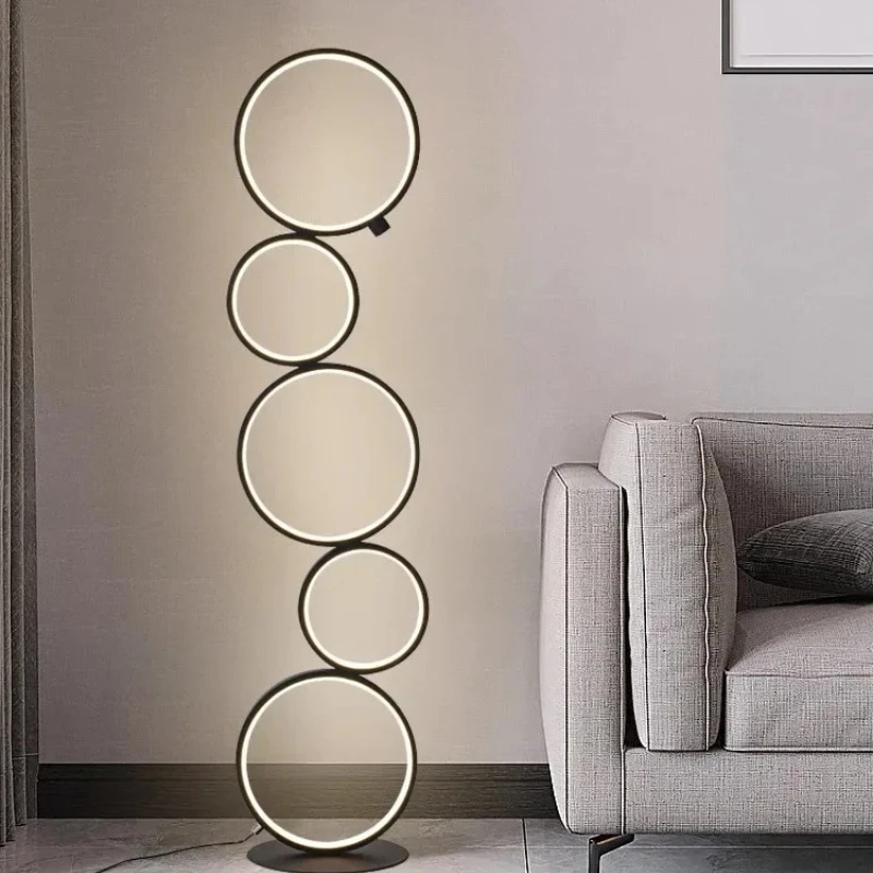 

Modern Minimalist Creative Circle Shape Decor Dimmable Arc Floor Standing Lamps for Living Room Bedroom Bedside Floor Table