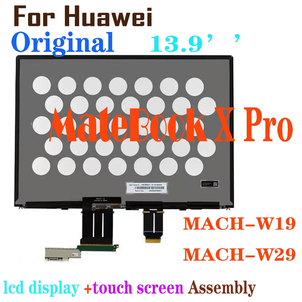 Original 13.9 inch For Huawei MateBook X Pro MACH-W19 MACH-W29 LCD Display Touch Screen Digitizer Assembly 3K 3000 X 2000 LCD