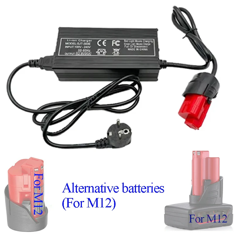 For Milwaukee 12V Lithium Ion Batteries Packs Parts For M12 Tools Adapter AC 110V 220V Converter DC 12V Power Supply Transformer