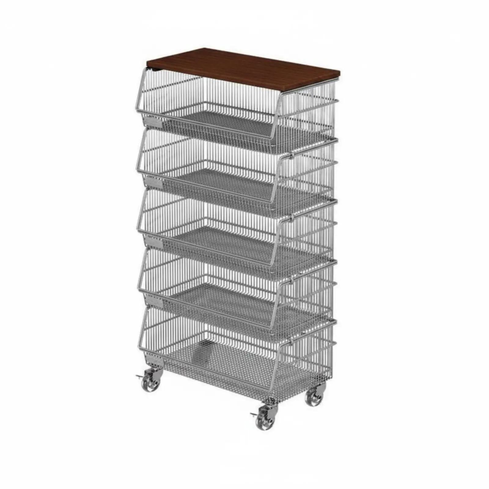 Picture 6: 3-Tier Rolling Trolley with casters 3-Tier Rolling Shelf Space-Saving Lockable Casters for Students, Parents, Kitchen, Bathroom