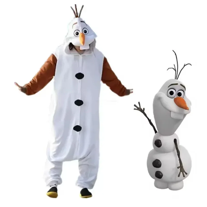 

New Halloween Cosplay New Cosplay Costume Frozen Olaf Snowman Pajamas Adult Jumpsuit Party Dress Fleece Cartoon Sleepwear Gifts