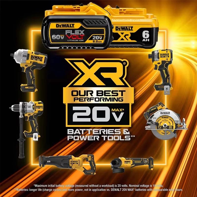 Batería DeWALT genuina 20V 6Ah 5Ah XR / 60V 9Ah FlexVolt alta potencia 180W para DCB609 DCB205 DCB206 DCB182 DCD805 batería de taladro