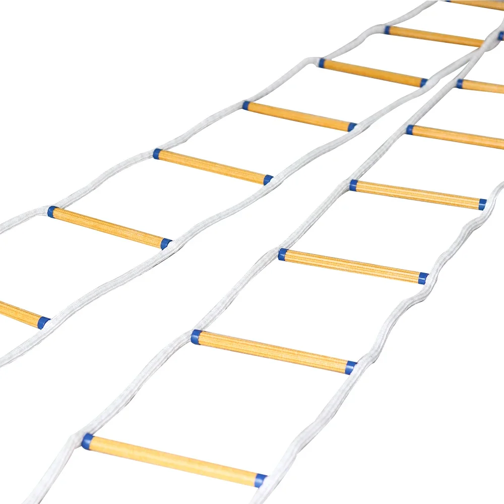 10m Fireproof Rescue Ladder Rope Ladder with 2 Carabiners for Fire Brigade Rescue House Tree Load Capacity up to 200 kg
