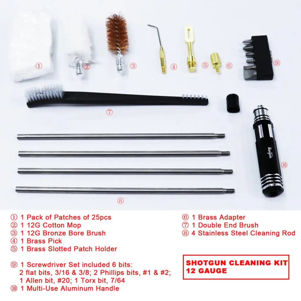 Imagem -03 - Shotgun Kit de Limpeza para 12 Calibre com Chave de Fenda Conjunto Bits para Gunsmithing Shotgun Kit Ferramenta