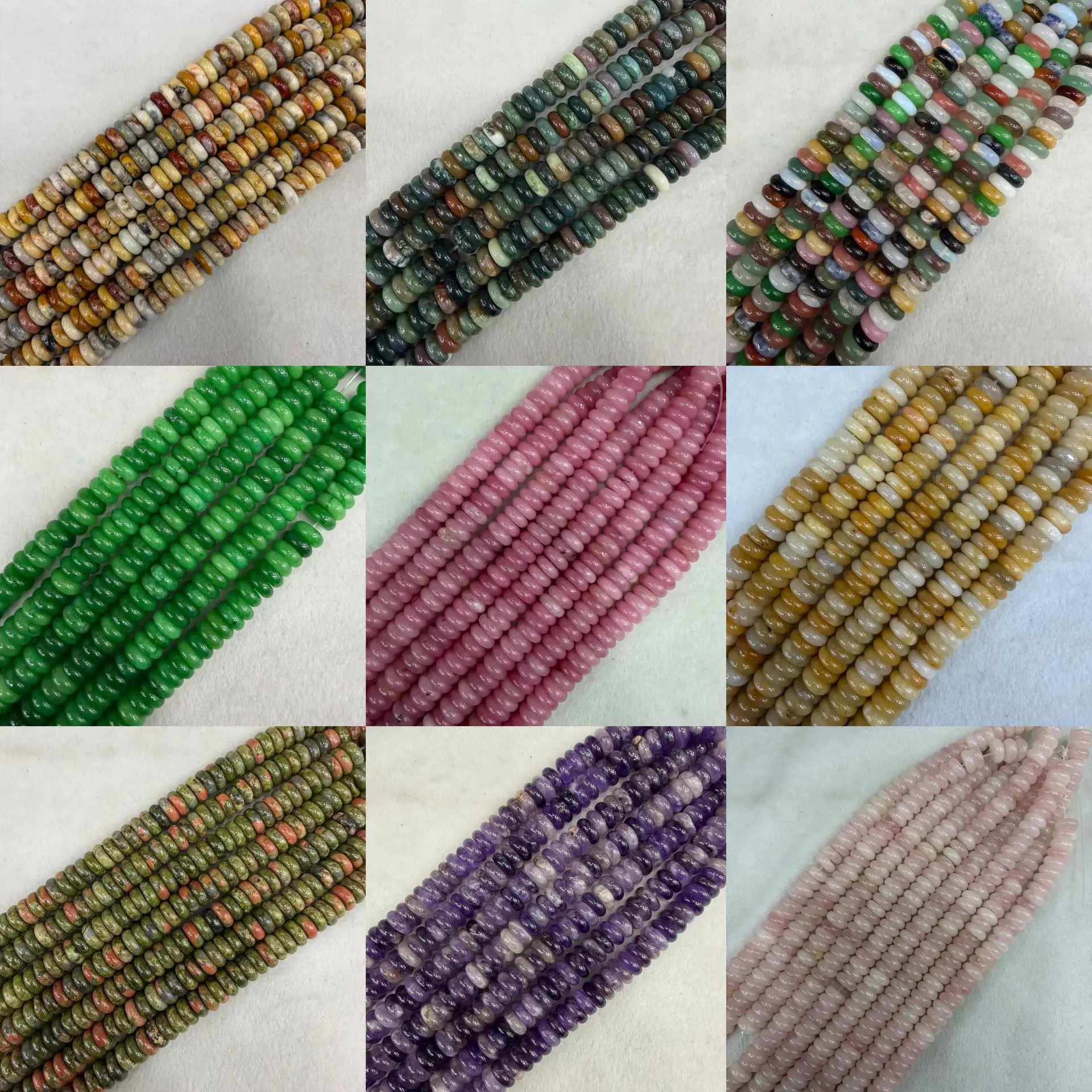 5x10mm Natural Stone Agate Abacus Beads Spacer Beads Beaded Handmade DIY Bracelet Necklace Jewelry Accessories Wholesale