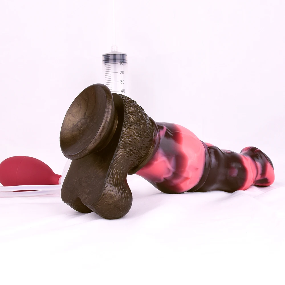 FAAK Fantasy Squirting Penis Ejaculation Horse Dildo With Sucker Silicone Anal Plug Spray Liquid Function Sex Toys For Women Men