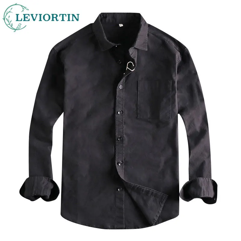 

2022 Retro Cargo Mens Shirts Casual Slim Fit 100% Cotton Long Sleeve Men Heavy Worker Shirt Jacket Camisa Masculina Para Hombre