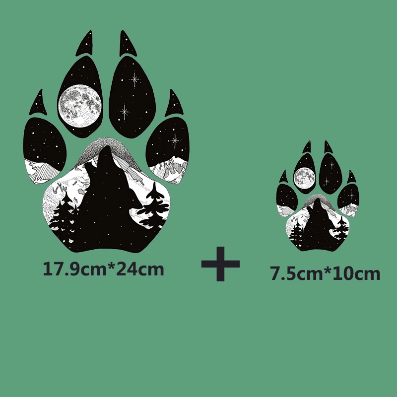 Fine Clothing Thermoadhesive Patches Iron On Colorful Night Sky Wolf Claw Patches For Clothing DIY T-shirt Heat Transfer Sticker