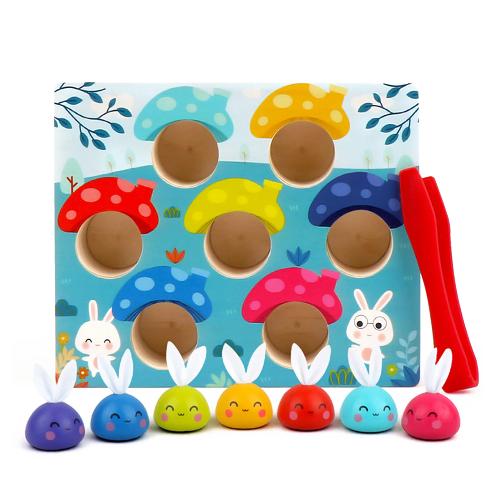 

Educational Toy For 2 Years Old Wooden Arithmetic Clip Bunny Early Cognitive