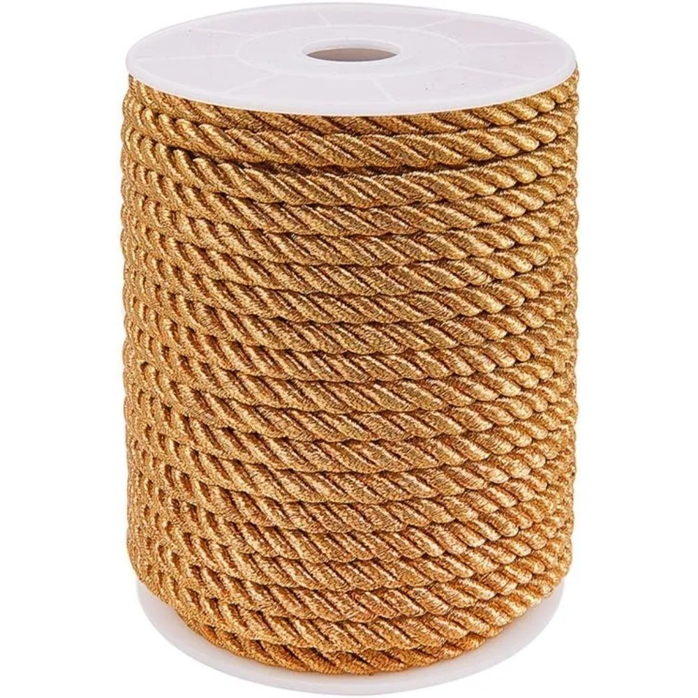 

50 Feet Twisted Cord Rope Craft Nylon Rope 5mm 3 Strand Multipurpose Utility Cord Trim Choker Thread for Jewelry Making Knot