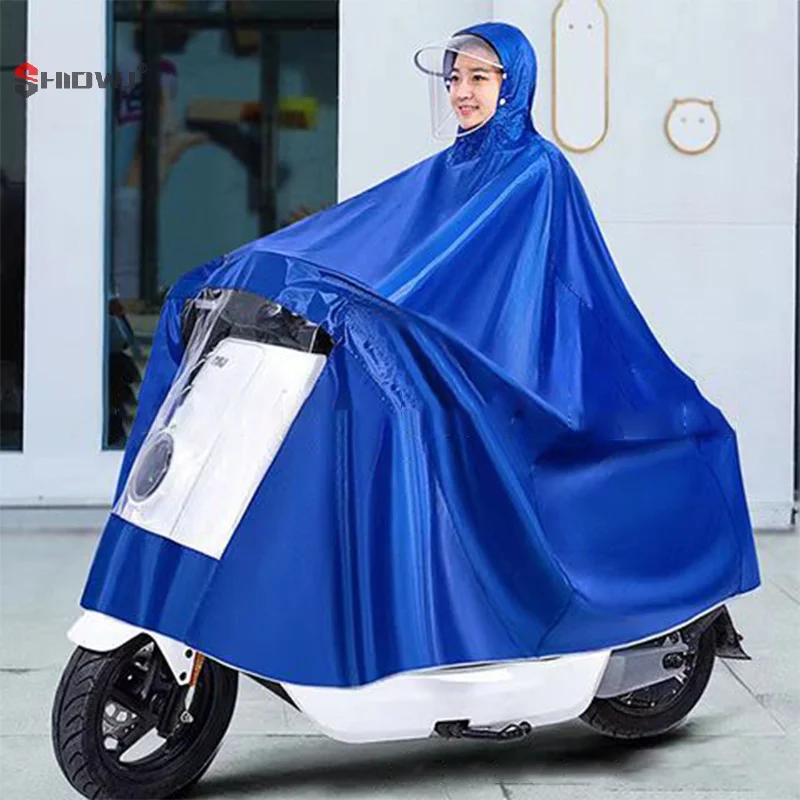 Motorcycle Raincoat Waterproof Hoodie Rain Cape Reusable Bike Rain Coat Mobility Scooter Outdoor Rain Poncho For Men Women