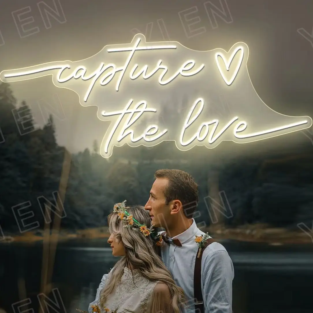 Capture The Love Neon Sign Customize any text and Pattern Neon Sign. Free Shipping Worldwide.