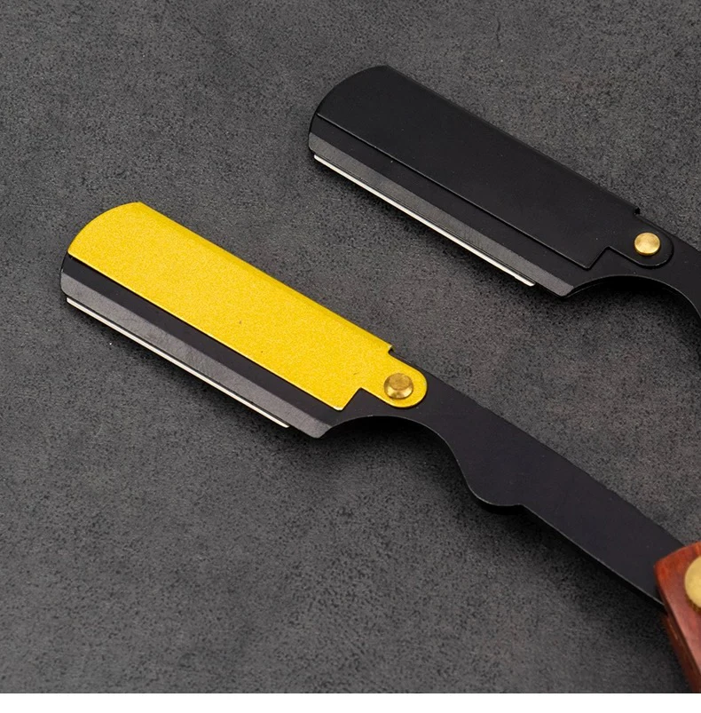 Парикмахерская бритва из нержавеющей стали, деревянный держатель для парикмахерских ножей, ручная бритва, парикмахерская, бритье, держатель ножа для обрезки лица