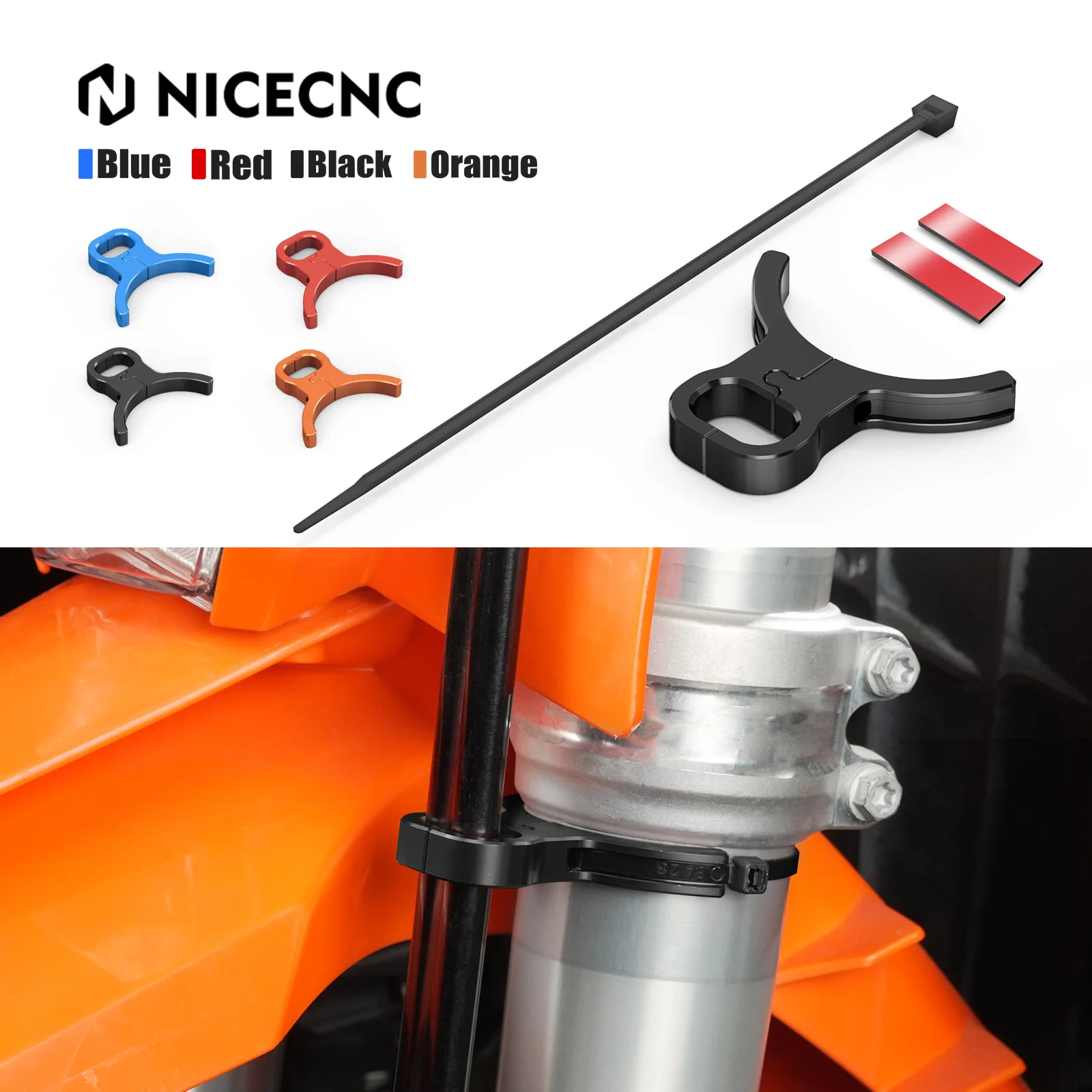 For Husqvarna 701 Enduro 701 Supermoto 901 Norden Front Fork Brake Hose Line Guide Clamp Holder For GasGas 700 SM ES 2022-2026