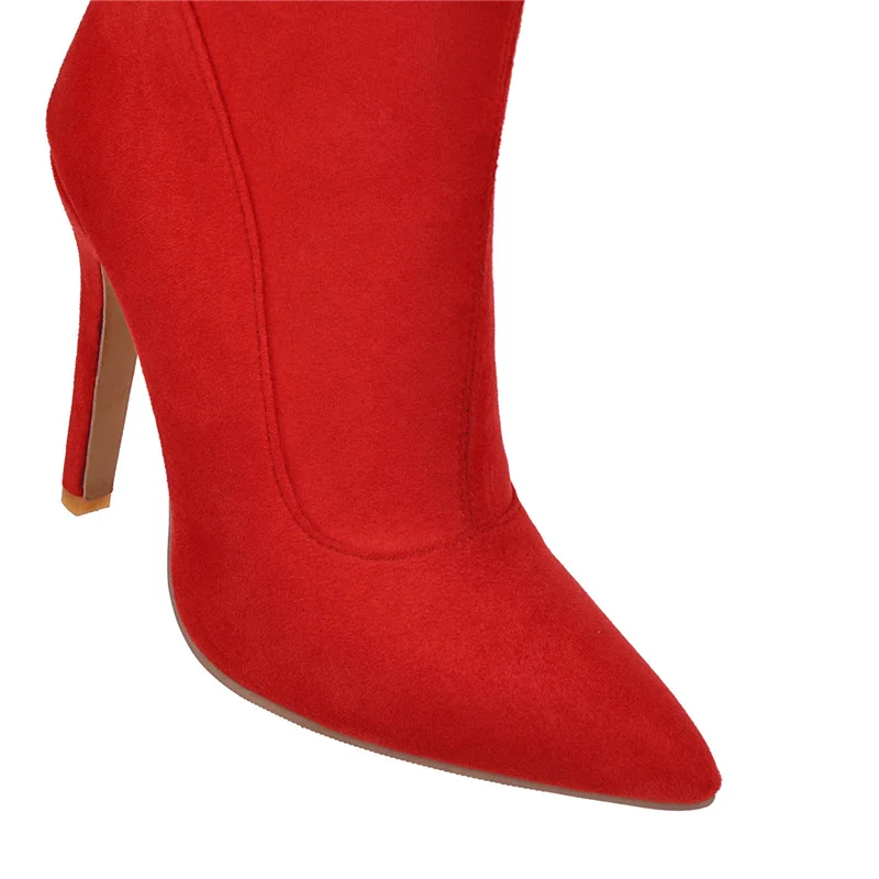 Fashion Thigh High Boots Women Soft Stretch Slim Long Over-the-Knee Boots High Heels Designer Point Toe Shoes Lady Large Size 48