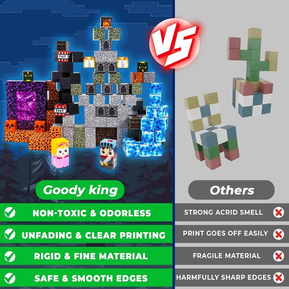 150-Piece Magnetic Building Blocks - Dark Castle Theme, Educational STEM Toys for Kids 3+, Perfect for Boys & Girls, Ideal Chris