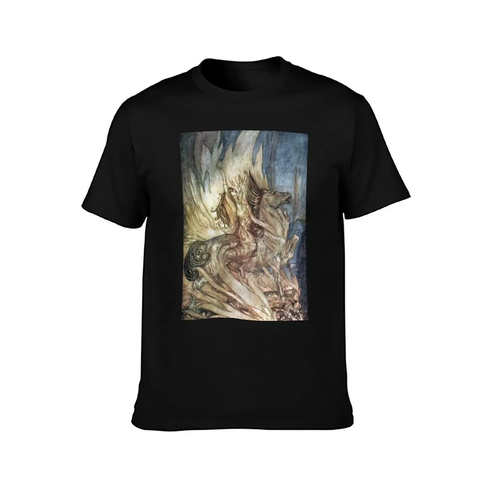 Twilight of the Gods, Arthur Rackham T-Shirt Minimalist Casual Short Sleeve Top T-Shirt