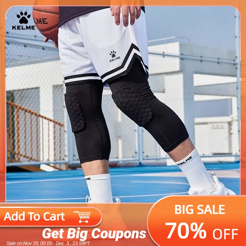 

Kelme Men Basketball Tights Split Fitness Pants Sports Fitness Knitted Training Pants Outdoor Running High Elasticity Underwear