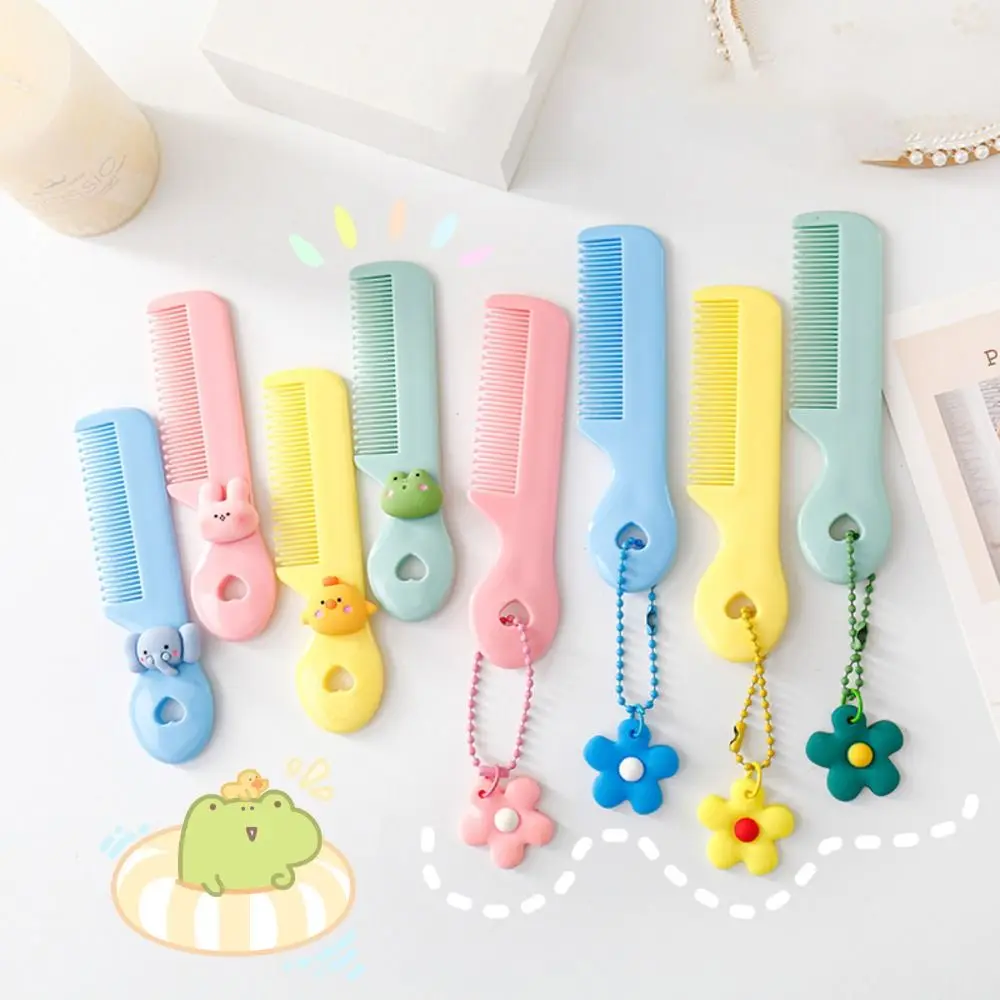 Ins Mini Cute Comb for Baby Girl Boy Small Koran Cartoon Animal Floral Protable Hair Brushes Little Girl Kid Hair Accessories