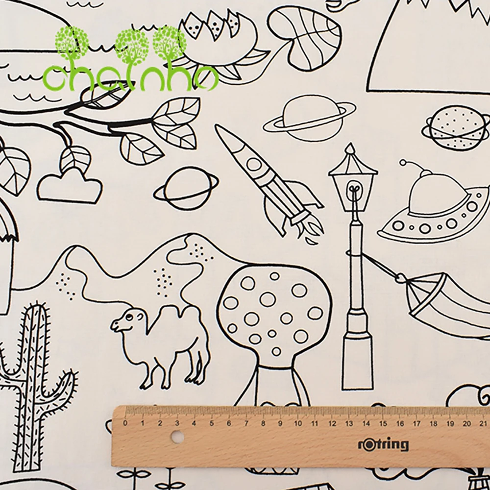 Chainho,Printed Cotton Linen F - Sewing Geotextile Fabric recension och pris