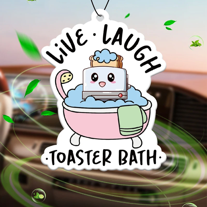 حمام ميراكي لايف اضحك محمصة. الصحة العقلية، خبز لطيف، تحفيزية، هيلتون (عطر الفندق) معطر هواء للسيارة |     قلادة مرآة الرؤية الخلفية ومشبك تنفيس ثنائي الغرض |     أقراص الروائح المواد الطبيعية |     عطر يدوم طويلاً لمدة 90 يومًا |