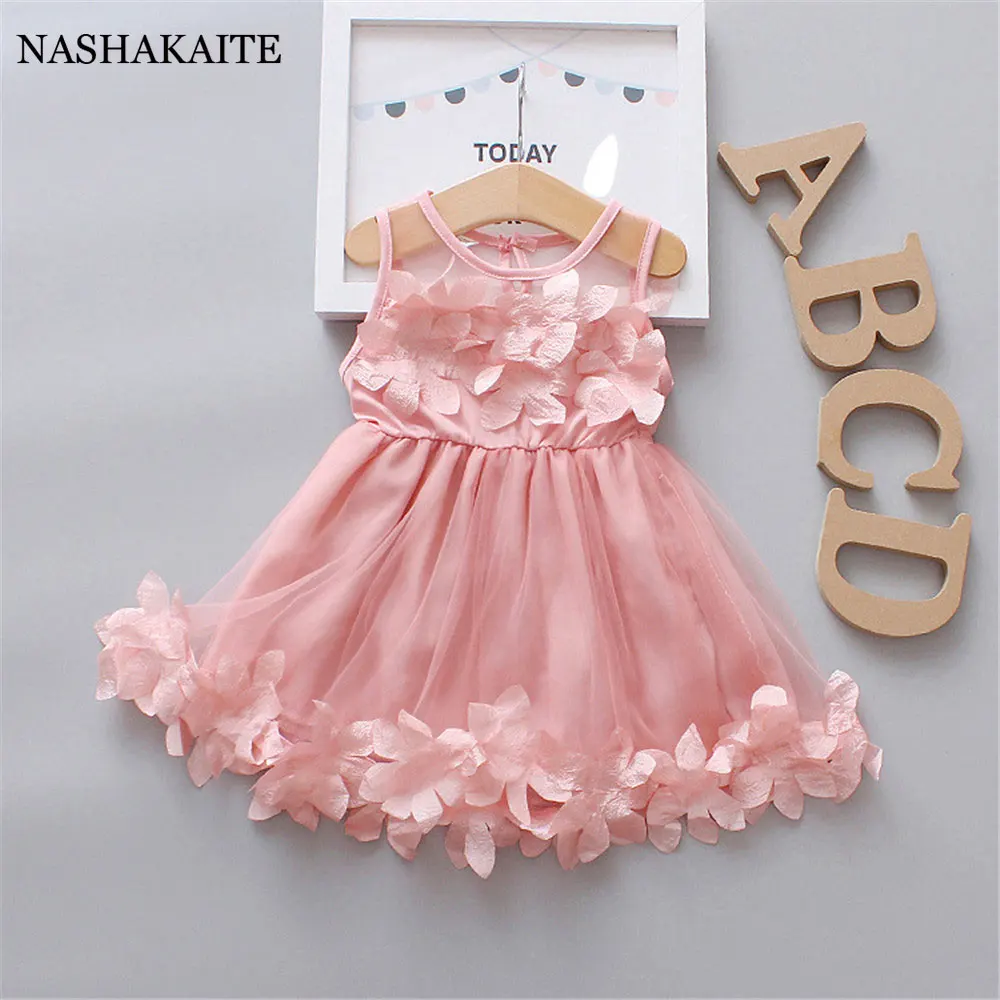 White mesh dress Baby Girls Clothes  sleeveless Newborn skirt Kids Toddler Girls dress Summer Cotton Cute Baby Costume 0-18month