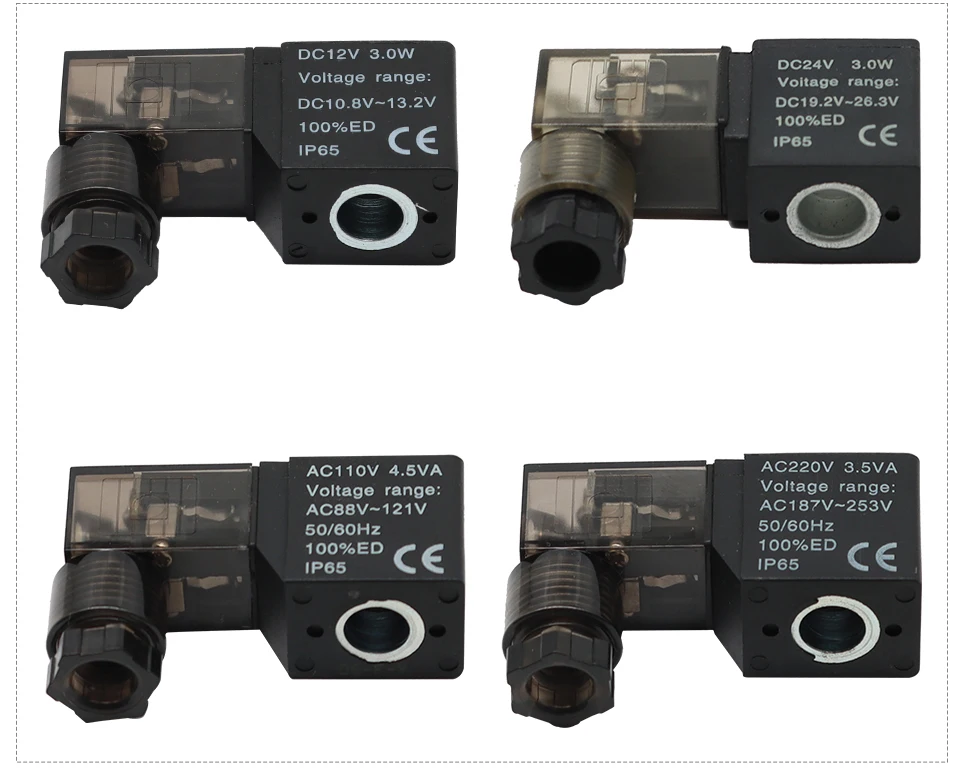 Magnetventil DC12V DC24V AC110V AC220V Solenoid Valves Coil with LED for Solenoid Valve 2V025 3V210 4V210 4V220 4V310 4V410 Pneumatik — Detail 3