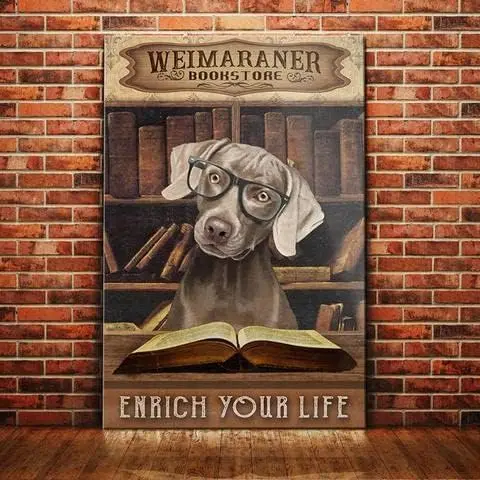 Rustic Brown Metal Wall Decor Sign 8x12 inch - Animal, Book Theme - Retro Style - Wall Mount - Includes Nails sign
