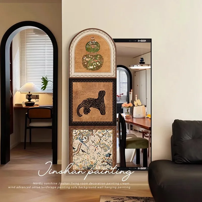 Entry entrance full-body mirror invisible push-pull full-length mirror cloakroom  hidden decorative painting hanging