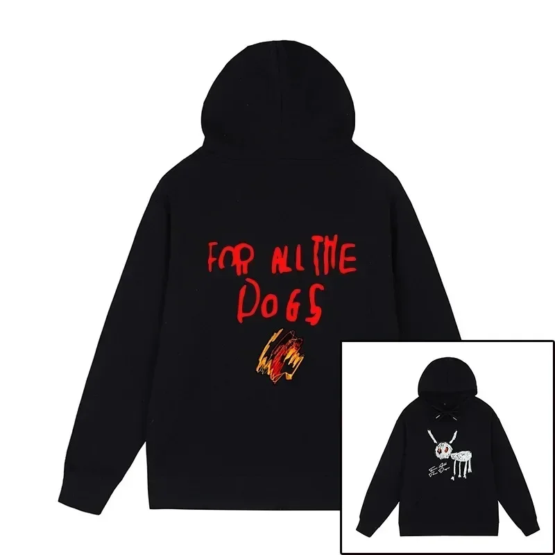 

Cotton Hoodies Hip Hop Rap Drake for All The Dogs Printed Sweatshirts Men Women Unisex Clothing Autumn Spring Woman Pullover