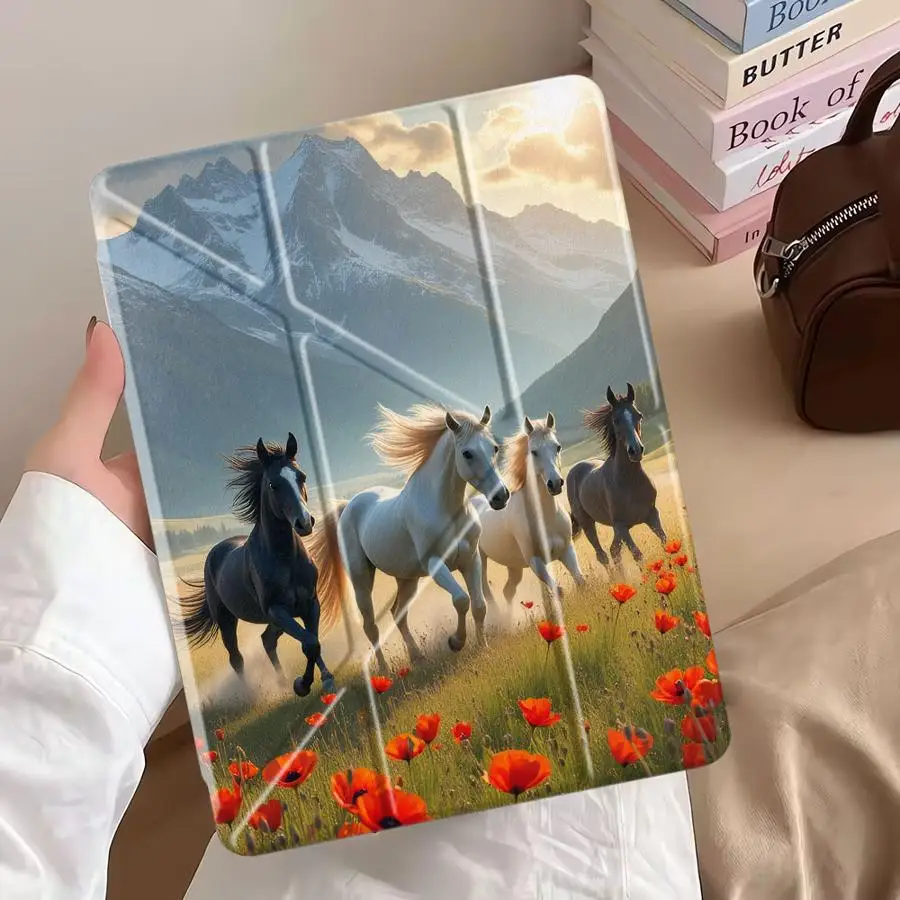 

Herd Of Horses In Tablet Case For iPad Pro 11th 10th 9th 8th 7th 12.9inch Mini 6 7 Air 4 5 M3 M2 1 2 M4 11inch Pro 2025 Holder