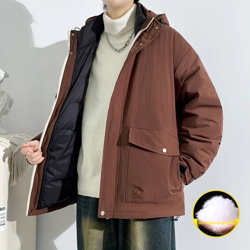 

Мужская футболка-в-одному со съемной внутренней белой утюгом, водонепроницаемая рабочая одежда, пальто, модная брендовая молодежная регулируемая длина