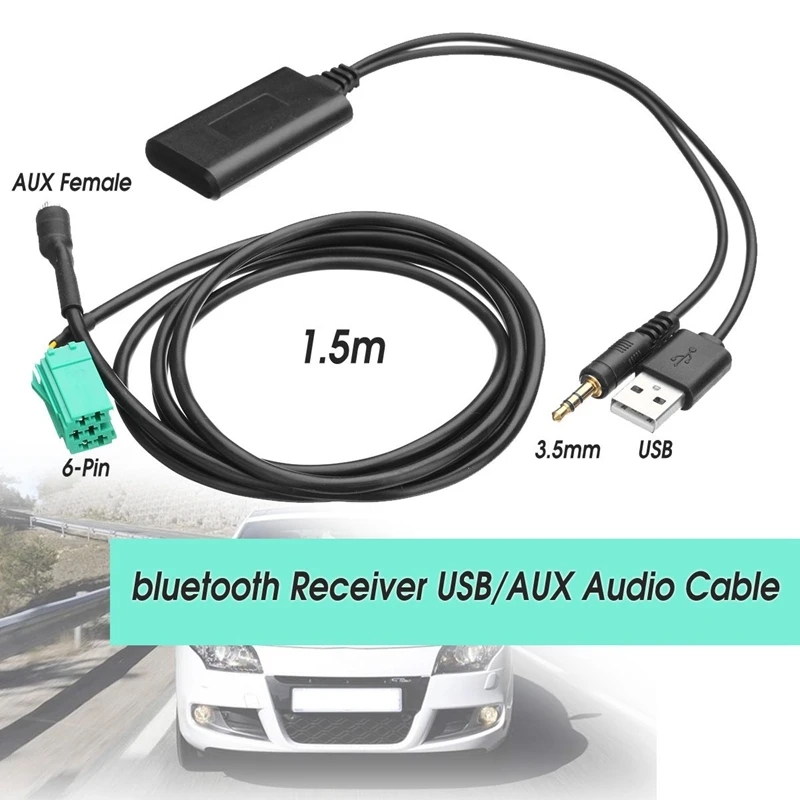 

Для Renault 2005-2011, автомобильный стерео беспроводной Bluetooth-приемник, USB/AUX аудио модуль, кабель, AUX-кабель, адаптер