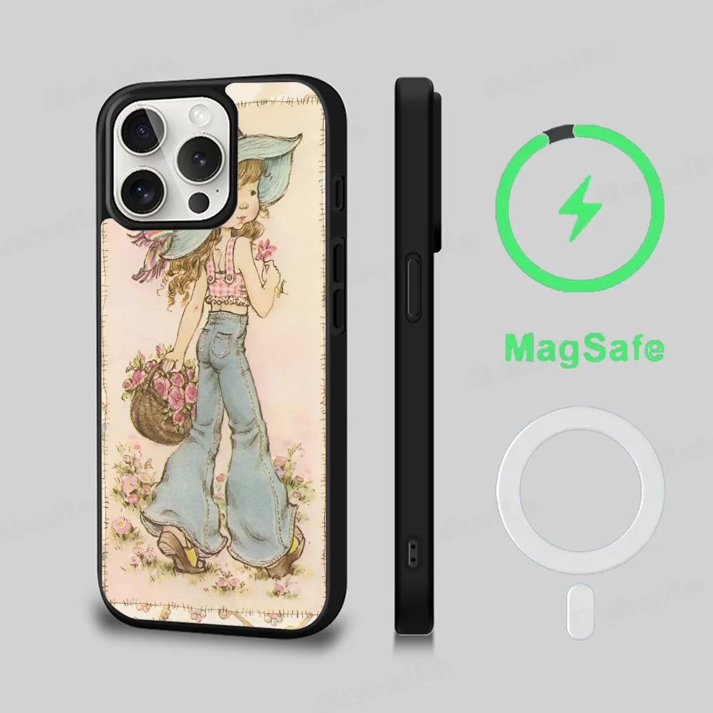 S-Sarah K-Kay Girls Cute Phone Case Magesafe Magnetic Wireless Charge Case For IPhone 16 11 12 13 14 15 Pro Max Plus Mini