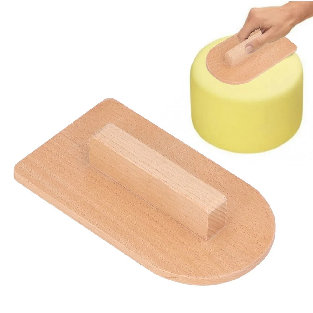 For Cake Smoother with Smooth Wooden and Contoured Handle for Easy Fondant Spreading 14.5 x 9 x 3 cm Beige Finish