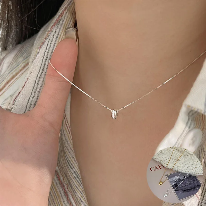 

100% 925 Sterling Silver Geometric Necklace for Women Girl Elliptic Snake Bone Chain Design Jewelry Party Gift Dropshipping