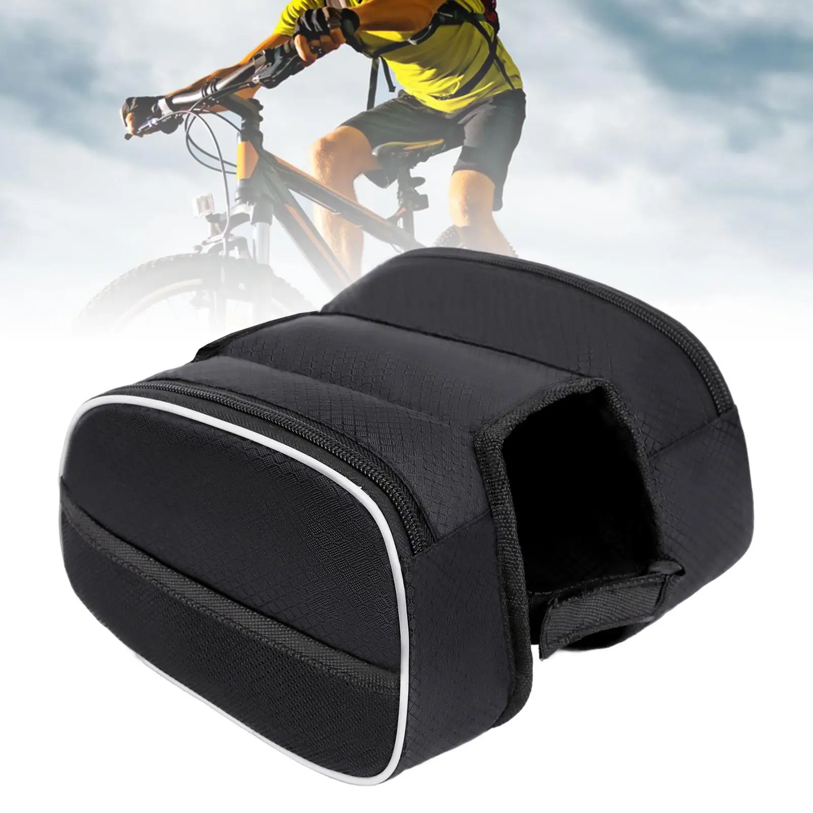 Bicycle Front Frame Bag Phone Case Holder Bike Pouch Seatpost Bag Front Spar Pack Universal Bike Panniers Bag Tube Bike Bag