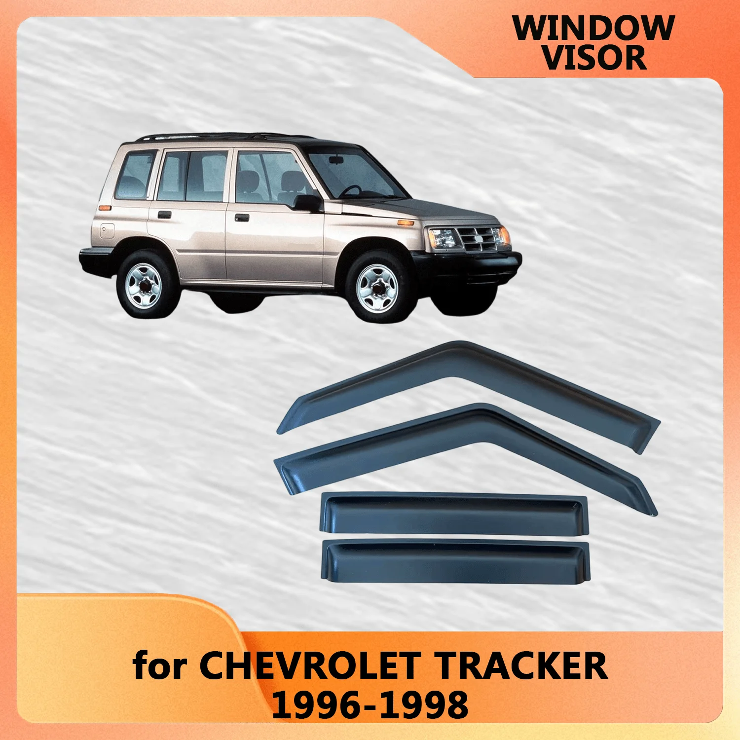 

Window Visor for CHEVROLET TRACKER 1996 1997 1998 Wind Deflectors Rain Guards Door Visor Vent Shades Out-Channel Tape On