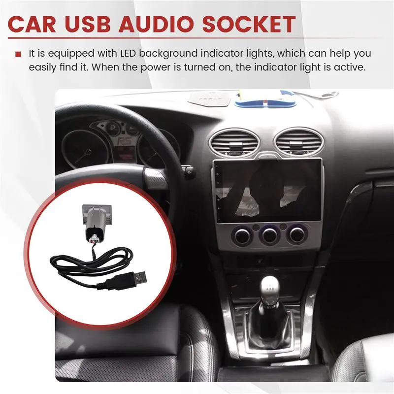 Stable-Car USB Input Adapter Audio Radio U-Disk Flash Socket Interface Cable For Ford Focus 2 Mk2 2009-2011 Accessories
