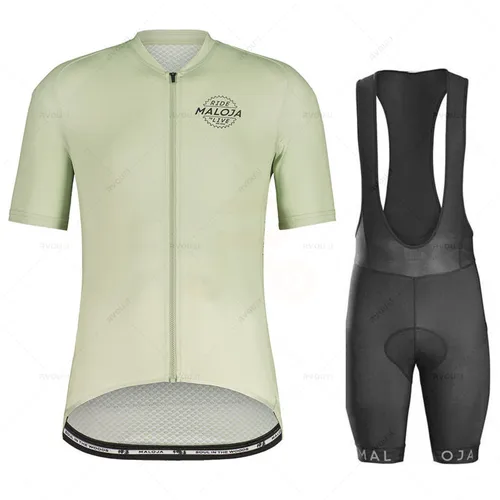 Imagen 2 del producto Ropa de ciclismo Maloja para hombre, ropa de bicicleta de secado rápido, camiseta de Ciclismo de verano, conjunto de pantalones cortos de bicicleta 19D